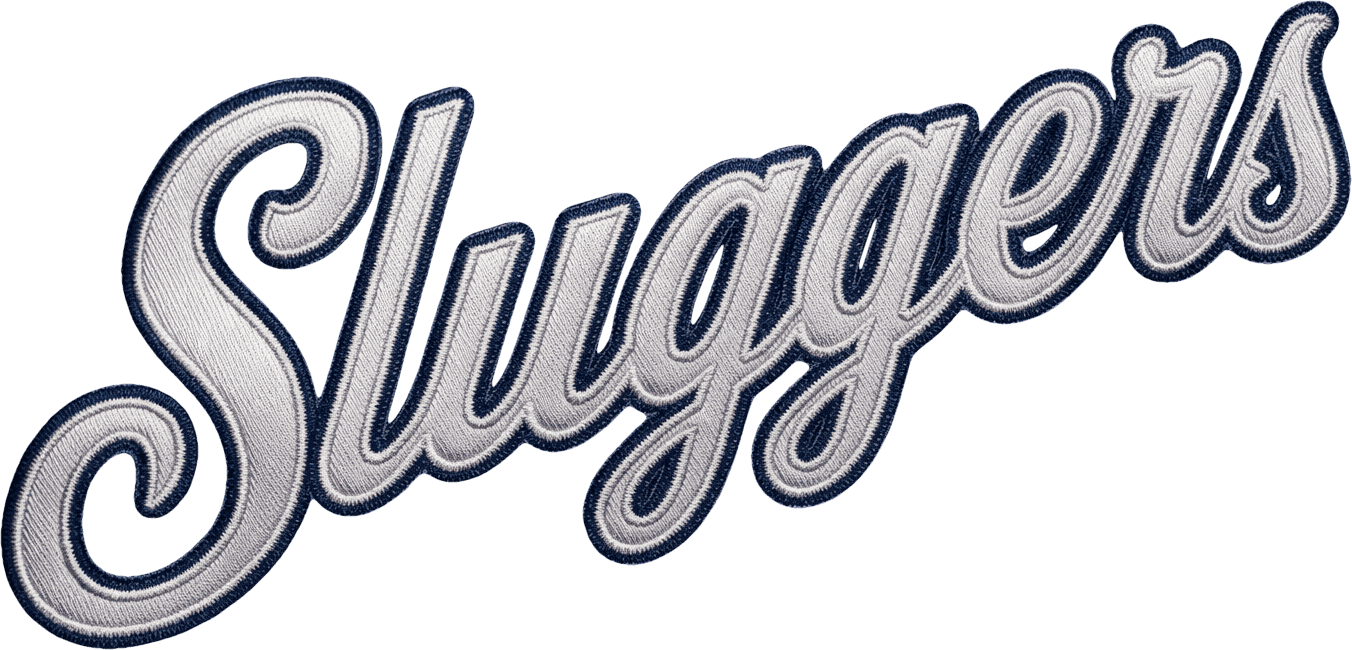 Sluggers embroidered script logo